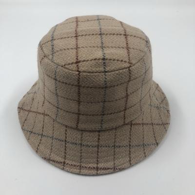 China 2021 High Quality Custom Brand Bucket Hats Women Winter Plaid Bucket Hats Verified Warm Bucket Hats for sale