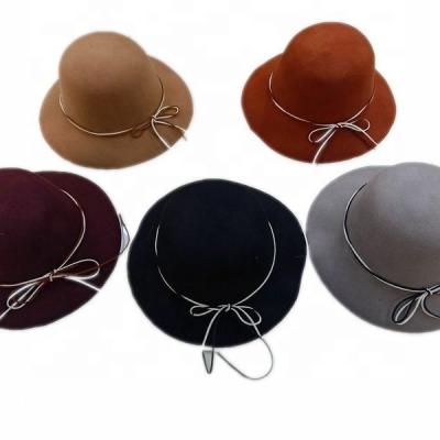 China Hot Selling Picture Amazon Hats Women Felted Hat Ladies Panama Felted Hat Cap Short Brim With Band for sale