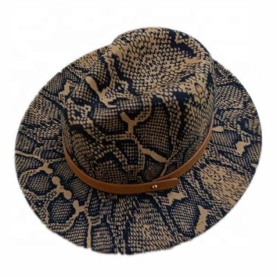 China Picture Fedora Hat With Strips Panama Leopard Print Bucket Hats Design Fedora Hats For Sale for sale