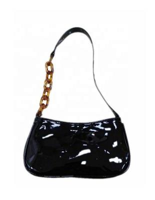 China Fashion designers chain lether panty black ladies handbag women handbags, leopard chain strap cross - body bag for sale