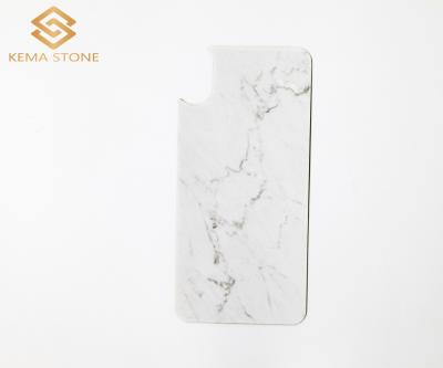 China 1mm Marble Custom-Cut Super Thin Natural White Marble Sheet For Iphone Mobile Phone Case for sale