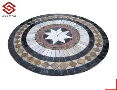 China Round Natural Slate Stone Mosaic Pattern Country By Country Medallions For Floor Tiles for sale