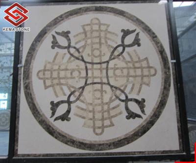 China Modern Custom Medallion Square Marble Flooring Medallions For Entrance Decoration / Lobby Flooring for sale