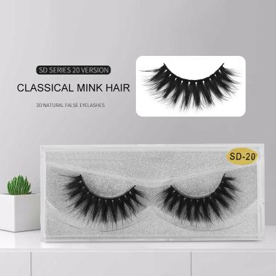 China Good Quality Transparent Box SD Style 20Mm Faux 3D Mink Eyelashes Bulk Extensions for sale