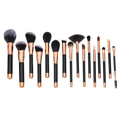 China Angular Blush Logo Black Fashion Bestope High Quality Custom Private Makeup Brushes 16 Pcs Makeup Brush Set for sale