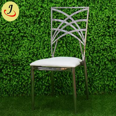 China Hotel Wedding Chair Cross Back Chair Stainless Steel Chameleon Chair JC-SS20 for sale