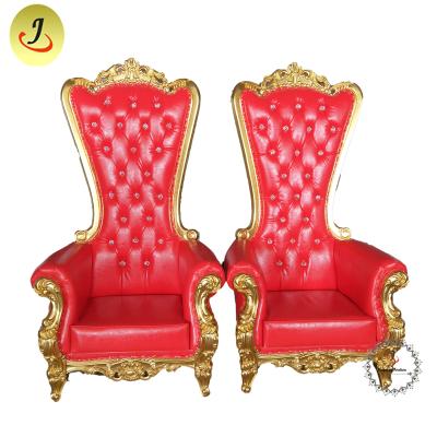 China The modern leisure chair JC-K01 wholesale price new product gloden high back red color wedding king throne chair for sale