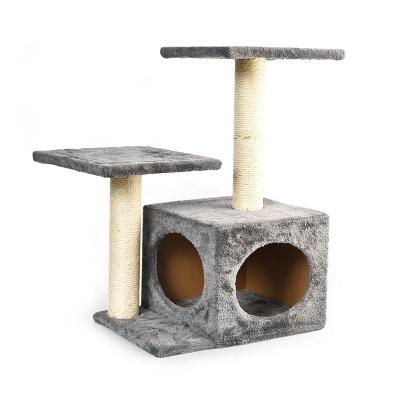 China Cheap Viable Stock New Sisal Mail Fur Kitten Play Condo Small Cat Tree for sale