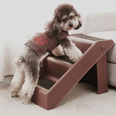 China Viable In Stock Folding / 3 Steps Portable Non-Skid Pet Stairs Hold Up To 100 Pounds for sale