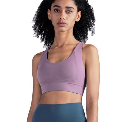 China 2021 Women's Yoga Running Bra Chest Line Chest Peach Sports Bra Women Yoga Vest Traceless Breathable Back Clasp Fitness Fitness for sale