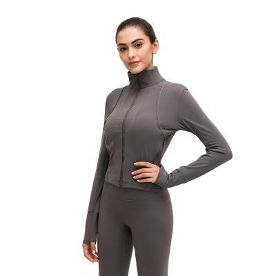 China 2020 breathable autumn and new winter stand collar self-cultivation yoga wear bare wool fitness jacket zipper leisure sports grinding coat for sale