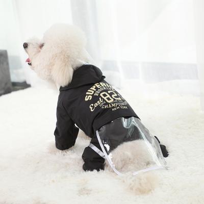 China Sustainable Pet Clothing Navy Lovely Design Dog Clothes Waterproof Warm Raincoat for sale