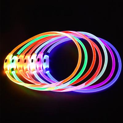 China Padded Waterproof Led Dog Collar Fit To Fit Any Size Usb Rechargeable Led Collar For Pet for sale