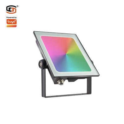 China Outdoor Smart Garden Flood Light ip66 TUYA 20W RGB Smart Beacon Outdoor Lights TUYA beacon smart industrial light tuya for sale