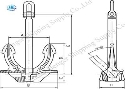 China Ancla del barco de la marina de guerra del delta del amarre de Hall Plow Spek Marine Power resistente en venta