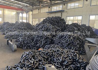 China Cadena de ancla pintada negra del vínculo del perno prisionero Marine Anchor Chain en venta