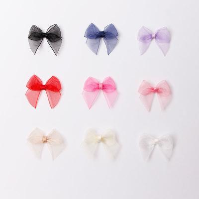 China Sustainable Organza Ribbon Bow Custom Clothing Accessories Hair Decoration Gift Box Wrapped Bow for sale