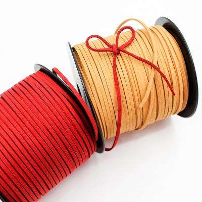 China High Quality High Tenacity Suede Leather String Rope Korean Flat 4mm Lanyard For Jewelry DIY Bracelet Handmade Rope 50yards for sale