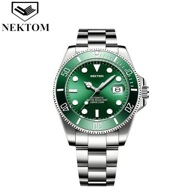 China NEKTOM Mechanical Watch Wrist Watch Stainless Steel Butterfly Fashion Waterproof Automatic Glass Strap Wholesale For Men for sale