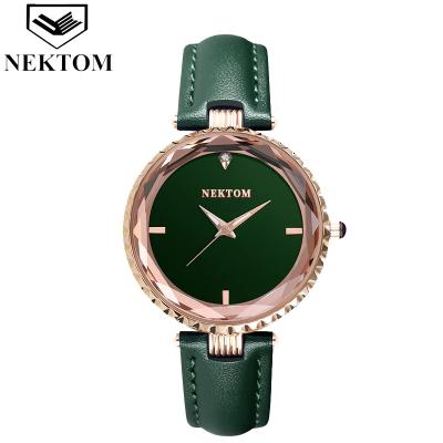 China Hot Sale NEKTOM Chronograph Leather Strap Women Watches Waterproof Japan Movement Quartz Dial Green Mesh Strap Wrist Watch For Ladies for sale