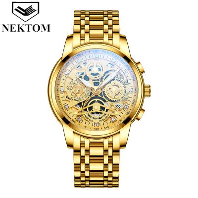 China Wholesale Quartz Watch Chronograph NEKTOM Wristwatch Stainless Steel Sapphire Glass Butterfly Strap Waterproof Watches For Men Sport Watch for sale