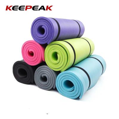 China Keepeak 8-20mm NBR Foam Custom Thick Fitness and Exercise High Density Yoga Mat with Carrier Strap TPE/PVC/EVA/NBR Eco Friendly Yoga Mat for sale