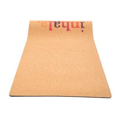 China Hot Sale Custom 5mm Personalized Training Waterproof / Eco-friendly Logo Printing Cork Yoga Mat for sale