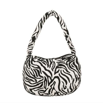 China Fashion Style Zebra Handbag Women Shoulder Bag Armpit Bag for sale