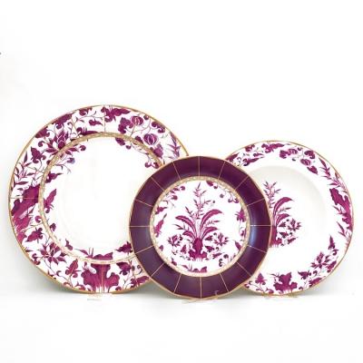 China 2020 Sustainable New Design Bone China Bone China Set Ceramic Fancy Dinner Plate for sale