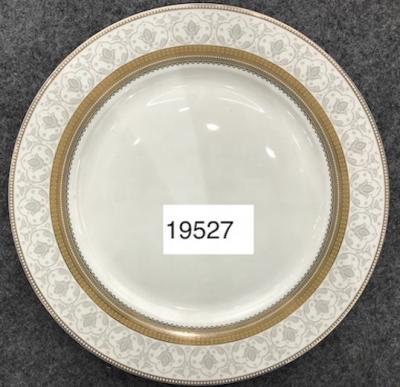 China New Sustainable Dished Bone China Dinnerware Porcelain Restaurant Plates Ceramic Dinner With Gold Pattern for sale