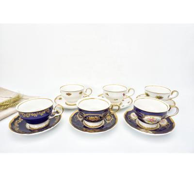 China New Bone Bone China 12pcs Tea Sets Viable Luxury Czech Cups And Saucers Ukrainian Style Tableware for sale