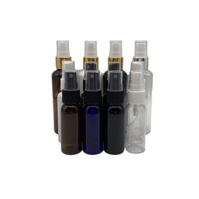 China Wholesale Cosmetic High Quality Brown 50ml 100ml Pet Spray Plastic Bottle With Gold Lid for sale