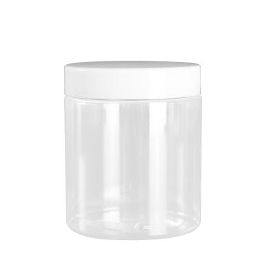 China Pet Food Cosmetic Hot Selling Grade For Candy Cream Clear Plastic Jar With Aluminum Lid for sale