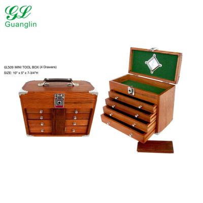 China Minimax 4 Drawer Eco-Friendly Red Oak American Solid Wood Tool Chest for sale