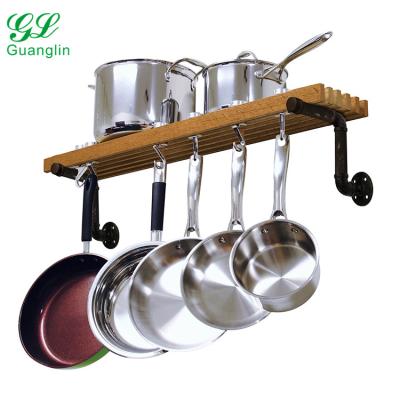 China Sustainable Wooden Kitchen Wall Rack Kitchen Organizer for sale