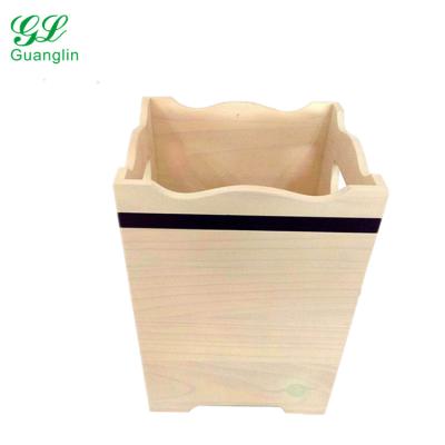 China Modern viable country pine wood trash can for the kitchen for sale