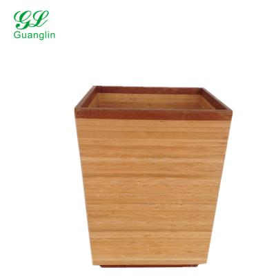 China Sustainable Natural Bamboo Custom Waste Bin for sale