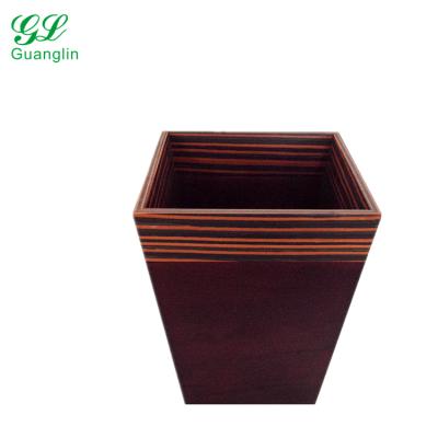 China Sustainable Wooden Bin Special Single Wooden Trash Bin for sale