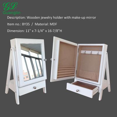 China Eco - Friendly Makeup Mirror Jewelry Box With Drawer for sale