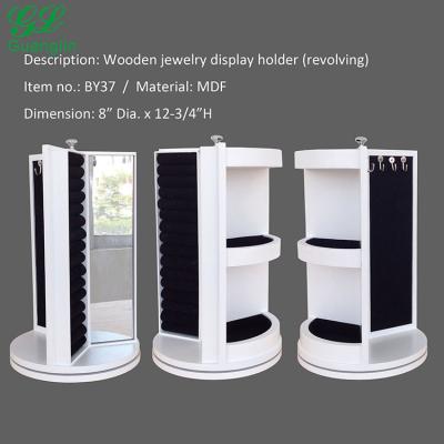 China Eco - Friendly 360 Rotated White Table Top Small Jewelry Cabinet for sale