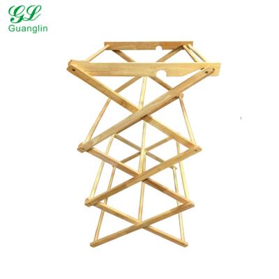 China Eco-friendly Material New Design Wooden Folding Clothes Rack for sale