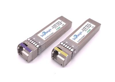 China Transmisor-receptor óptico Tx 1490nm de Bidi los 80km 10g Sfp+ con el conector a una cara del Lc Upc en venta