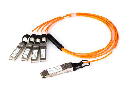 China 3.3v 140g Qsfp+ dirigen el cable de la fijación al cable óptico activo Om3 el 100m de 4 Sfp AOC en venta