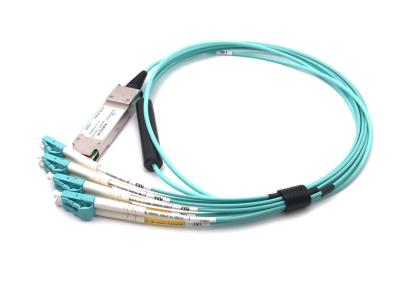 China 10.3G/CH Qsfp+ verweisen Befestigungs-Kabel auf Ausbruch Aoc Om3 des Verbindungsstück-8lc Faser 100m zu verkaufen