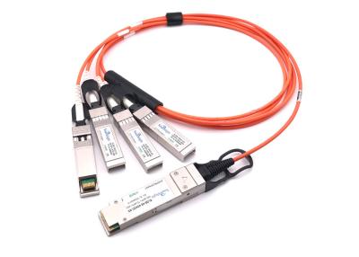 China Aktives Dac Kabel 40g QSFP+ 10.3G/CH zu 10g 4sfp+ Om3 100m für Data Center zu verkaufen