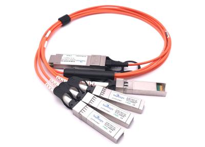 中国 25.78 4x 25g Sfp28 Qsfp28のブレイクアウト ケーブルFCCの証明へのGbps/CH 100G QSFP28 DAC 販売のため