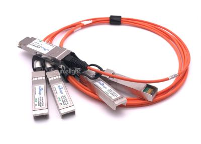 China Módulos QSFP-4X10G-AOC1M QSFP de SFP ao cabo ótico ativo da fuga de 4 SFP+ à venda