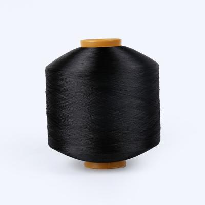 China GRS and TC Certificate Recycled POLYESTER Sustainable Dope DTY Dyed Black FILAMENT Yarns For Woven Label for sale