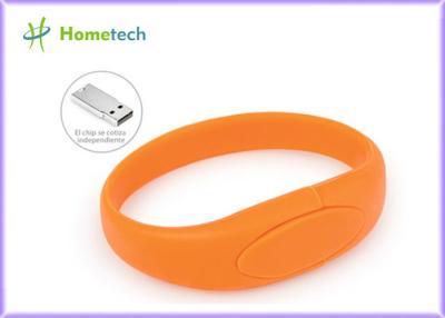 China De oranje van de de flitsaandrijving van Armbandusb van het de manchetsilicone van het de flitsgeheugen usb schijf van de de manchet usb flits Te koop