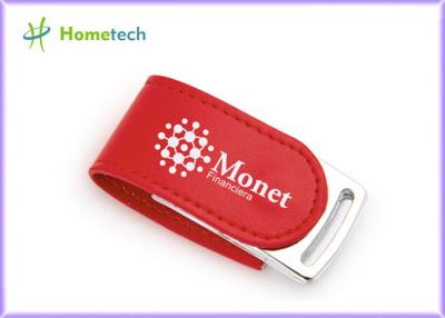 China roter Leder 4GB Usb-Blitz-Antriebs-Nizza lederner Abdeckung Usb-USB-Stick mit kundenspezifischem Logo zu verkaufen